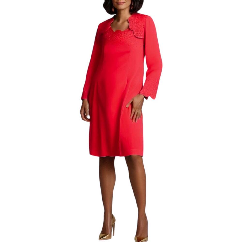 Vintage Crimmins For Umi Collections Size 8 Formal Beaded Dress Red Sweetheart